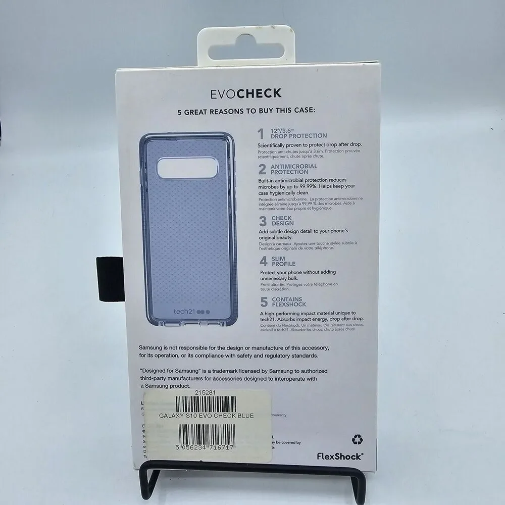 Tech21 Clear blue, New Case For Galaxy  S10, 12 Foot Drop Protection